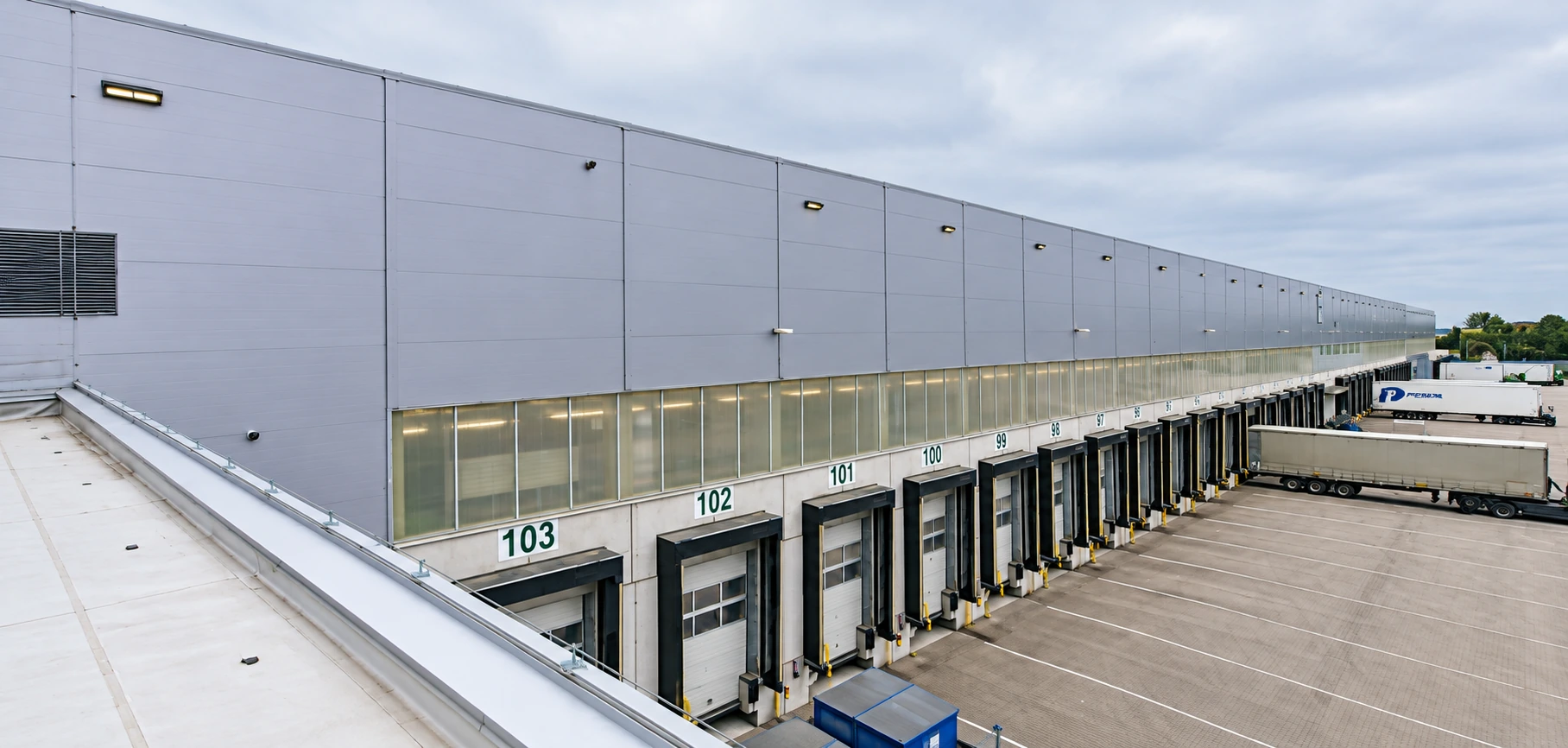Exterior view of a retail logistics facility