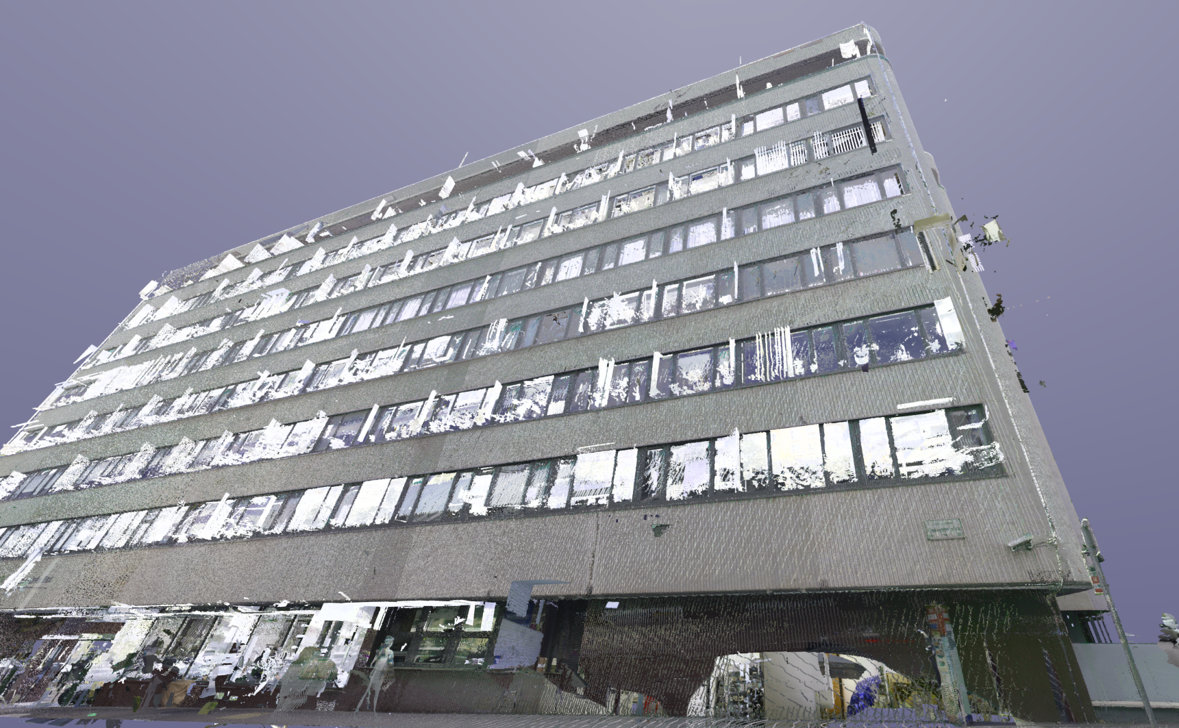 Leica RTC360 laser scanner capturing a construction site.