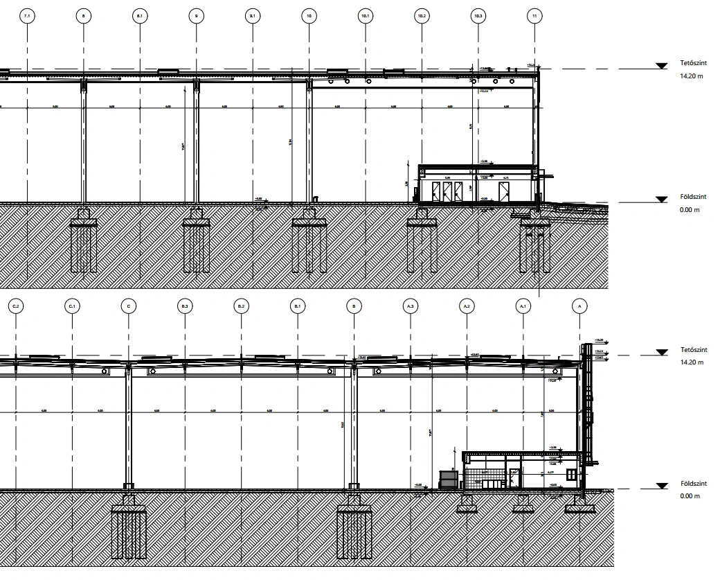 Illustrative coordinated as-built drawing showing multiple building-services systems.